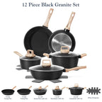 12-Piece Non-Stick Cookware Set | Granite Coating