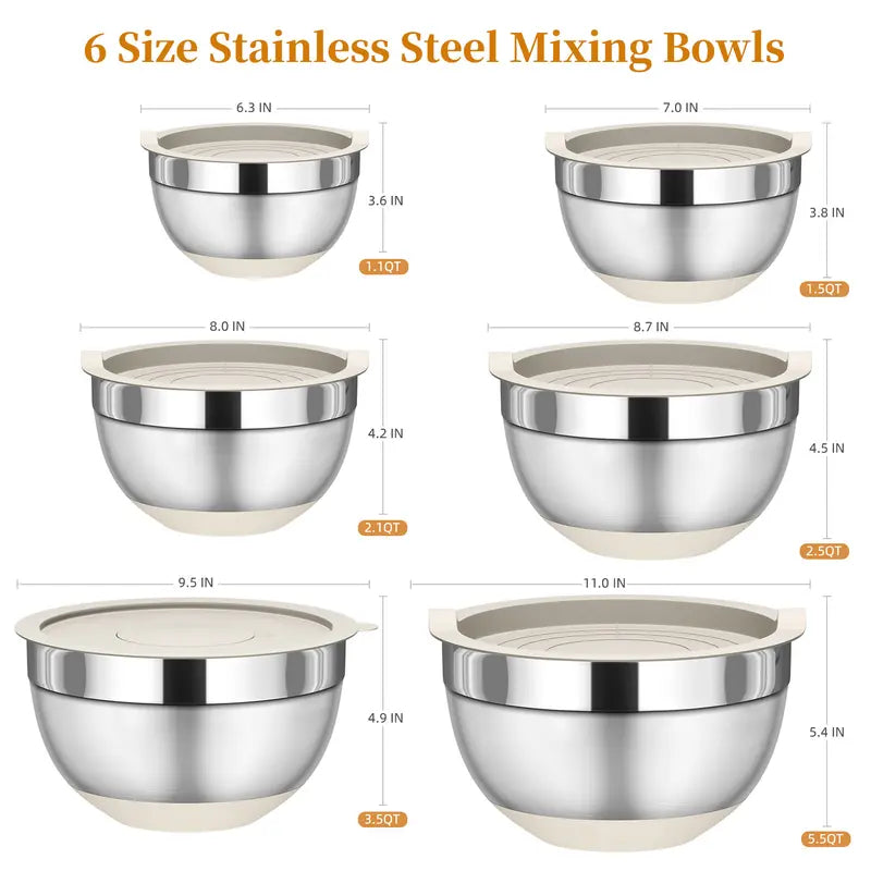 6-Piece Mixing Bowl Set with Lids