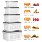 5-Pack Stackable Fridge Storage Containers
