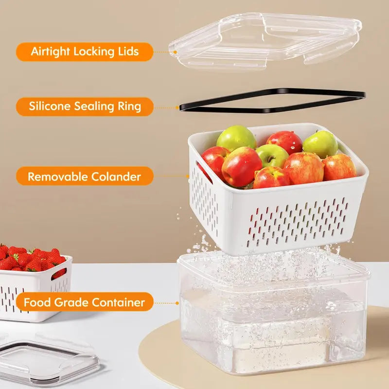 5-Pack Stackable Fridge Storage Containers
