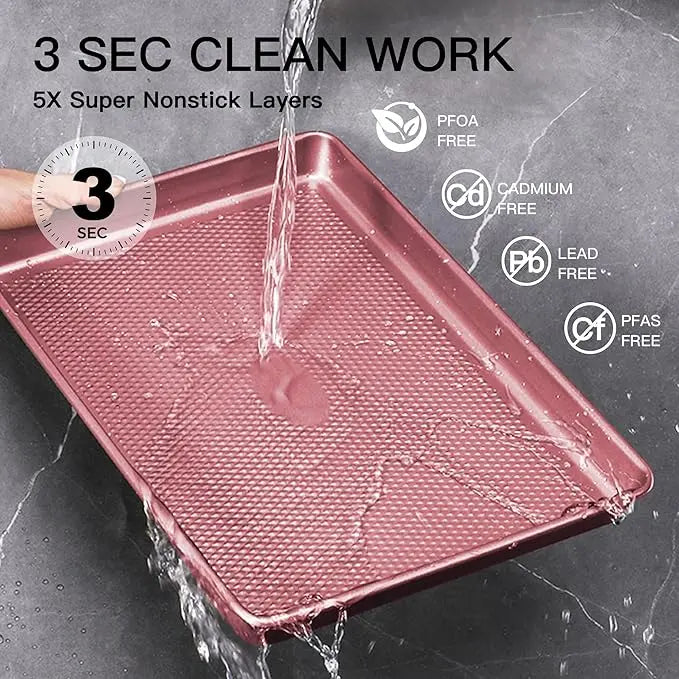 Diamond Texture Non-Stick Baking Sheet Set