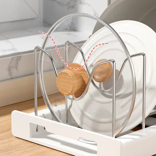 Pot Lid Organizer Rack - 7 Compartment Kitchen