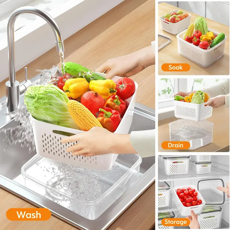 5-Pack Stackable Fridge Storage Containers