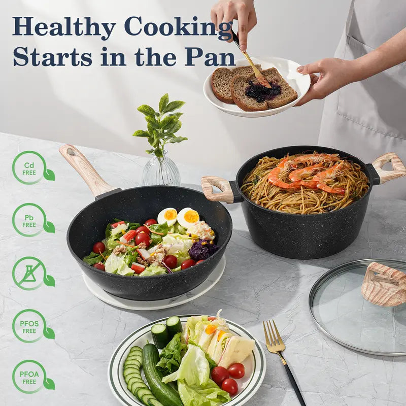 12-Piece Non-Stick Cookware Set | Granite Coating