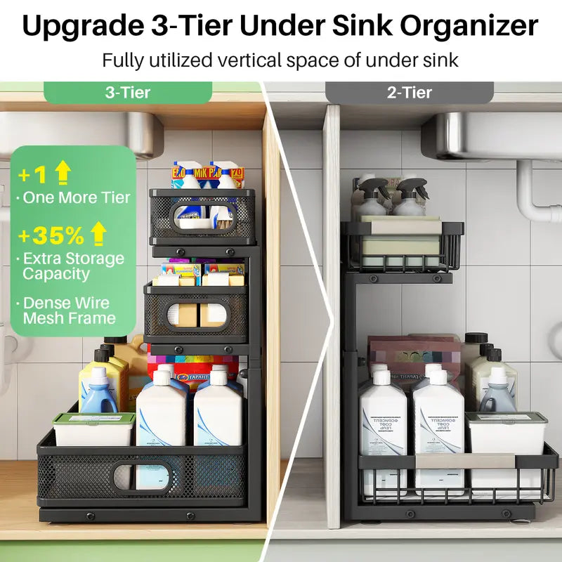 3-Tier Pull-Out Under Sink Organizer