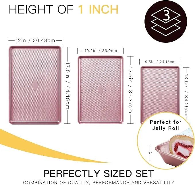 Diamond Texture Non-Stick Baking Sheet Set