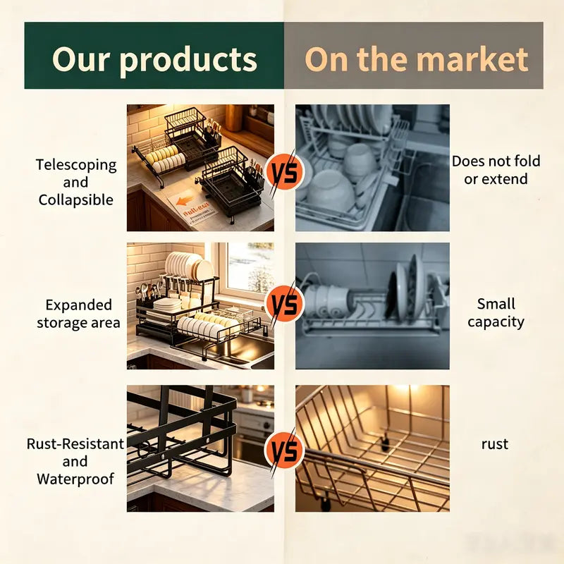 【Summer Deals】2-Tier Over Sink Dish Drying Rack