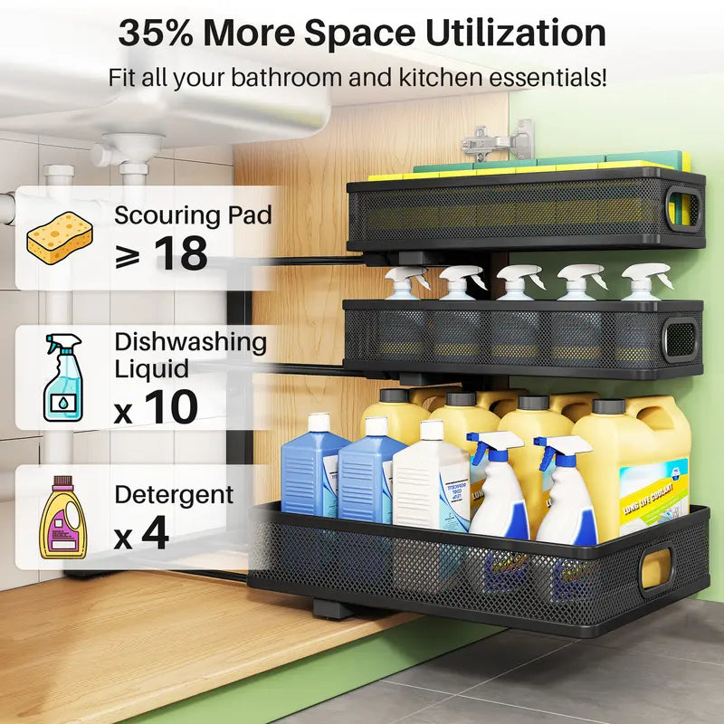 3-Tier Pull-Out Under Sink Organizer