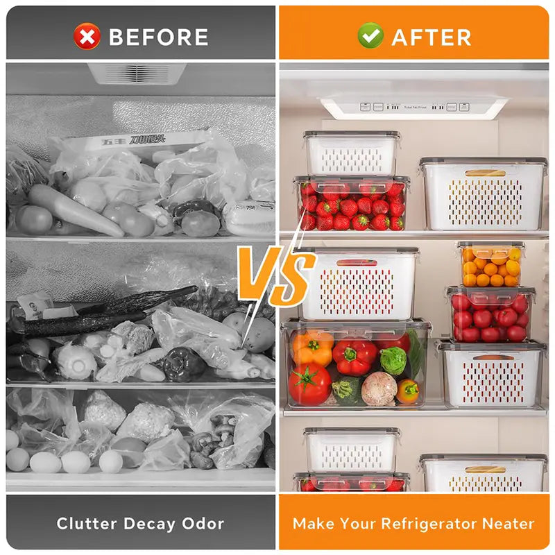 5-Pack Stackable Fridge Storage Containers