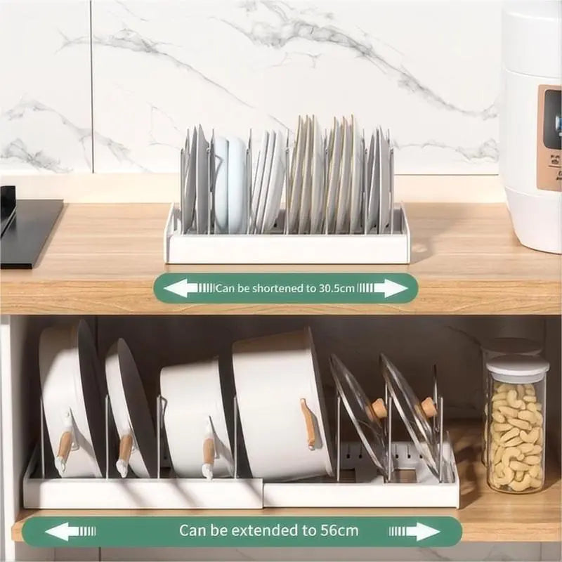 Pot Lid Organizer Rack - 7 Compartment Kitchen