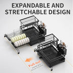 【Summer Deals】2-Tier Over Sink Dish Drying Rack
