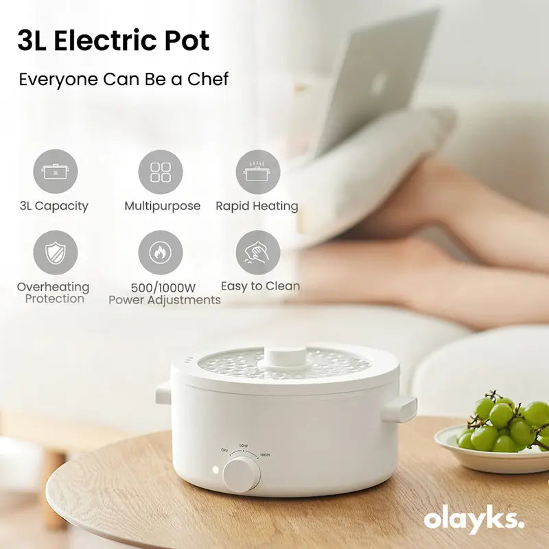 Olayks Portable Electric Hot Pot – Cook Anywhere