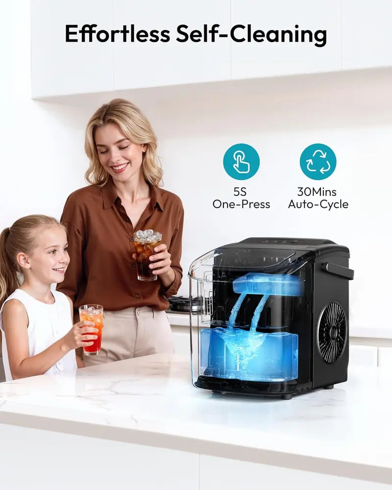 EUHOMY Portable Ice Maker – 26Lbs/Day