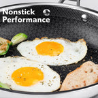 10-Pc & 14-Pc Hybrid Nonstick Stainless Steel Cookware Sets with Thermal Lids