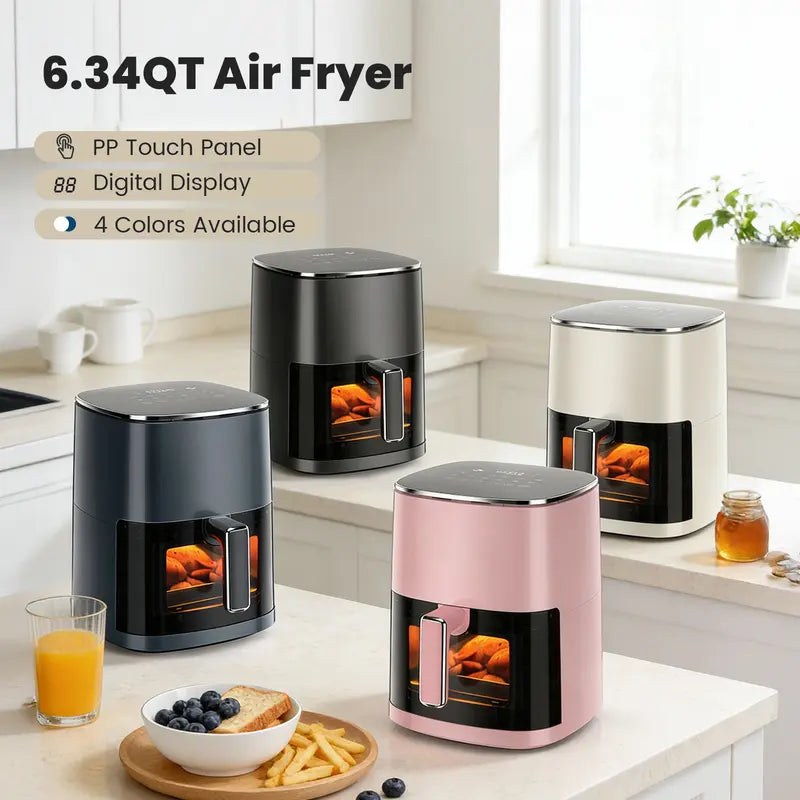 Sweetcrispy 6.34 QT Digital Air Fryer – 12-in-1 Multi-Function