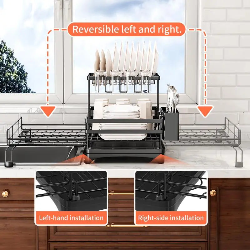 【Summer Deals】2-Tier Over Sink Dish Drying Rack