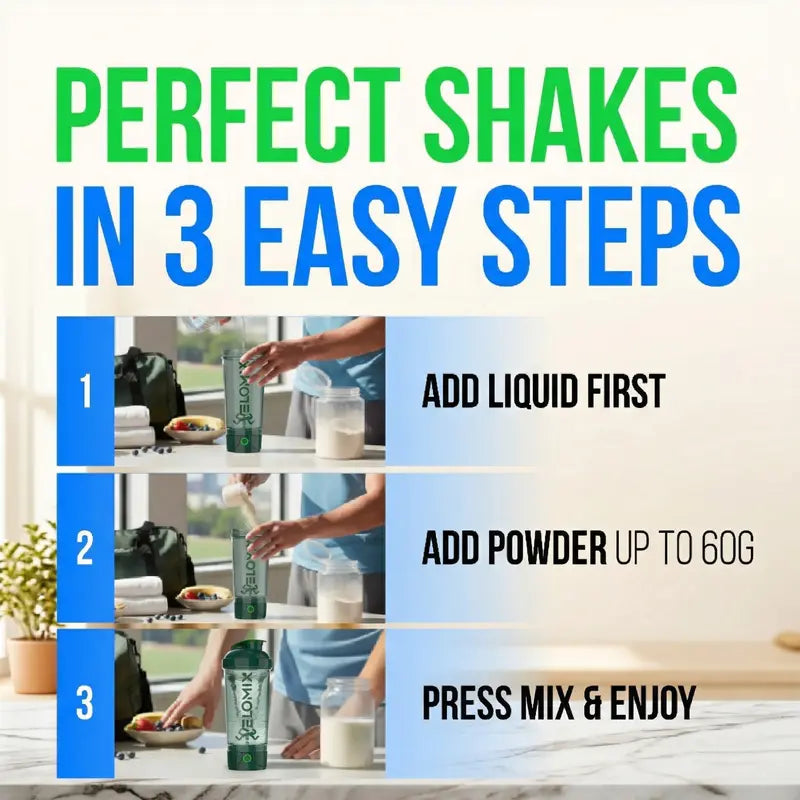 VELOMIX 24oz Rechargeable Protein Shaker Bottle