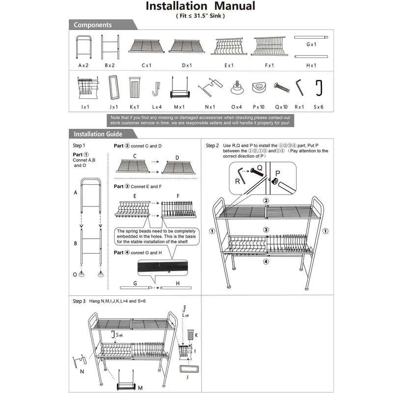 2-Tier Over Sink Kitchen Rack
