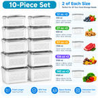 5-Pack Stackable Fridge Storage Containers